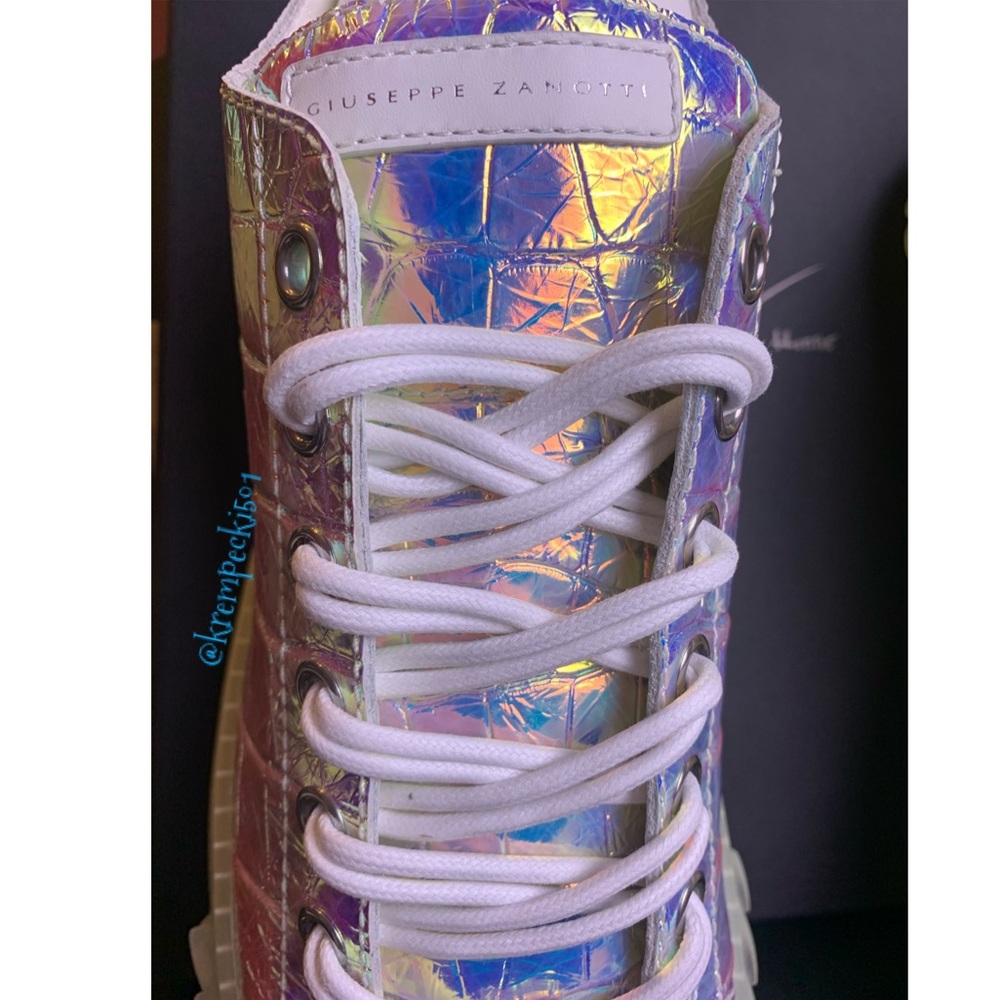 giuseppe zanotti BNIB iridescent croc lowtops - Picture 5 of 16